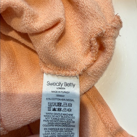 Sweaty Betty Coral Long Sleeve Sweatshirt Size Large - Picture 6 of 7
